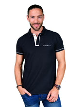 Load image into Gallery viewer, PL-947 Men's Solid Short Sleeve Polo Shirt Black & White