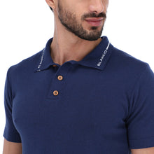Load image into Gallery viewer, Polo Tejida Algodón de Hombre Azul y Blanco | Porto Blanco PLT-1805