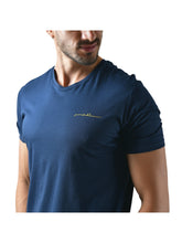 Load image into Gallery viewer, T-Shirt-04 Men's Solid Short Sleeve V-Neck T-Shirt Blue