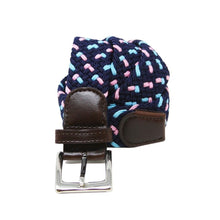 Load image into Gallery viewer, CNT-39 Men's Patchwork Elastane Belt Red Blue & Pink