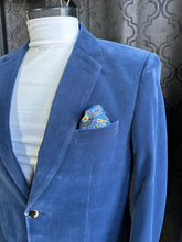 Load image into Gallery viewer, French Blue Velvet Blazer with Gold Buttons  | J134 French Blue
