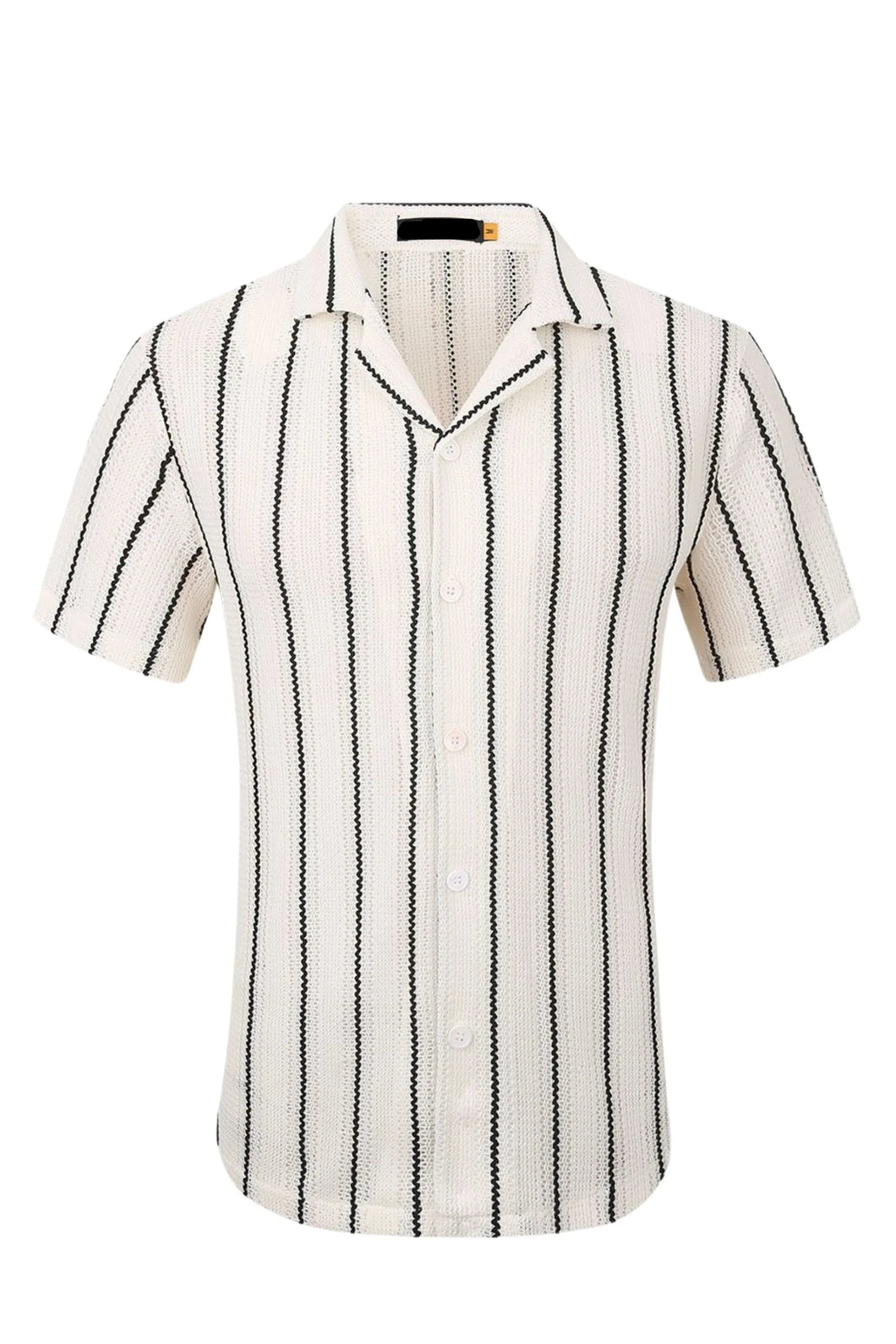 Knitted Havana Living Short Sleeve Shirt | SF-2 White