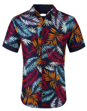Load image into Gallery viewer, Floral Printed Short Sleeve Shirt / Purple
