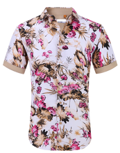 Load image into Gallery viewer, Floral Printed Short Sleeve Shirt / White
