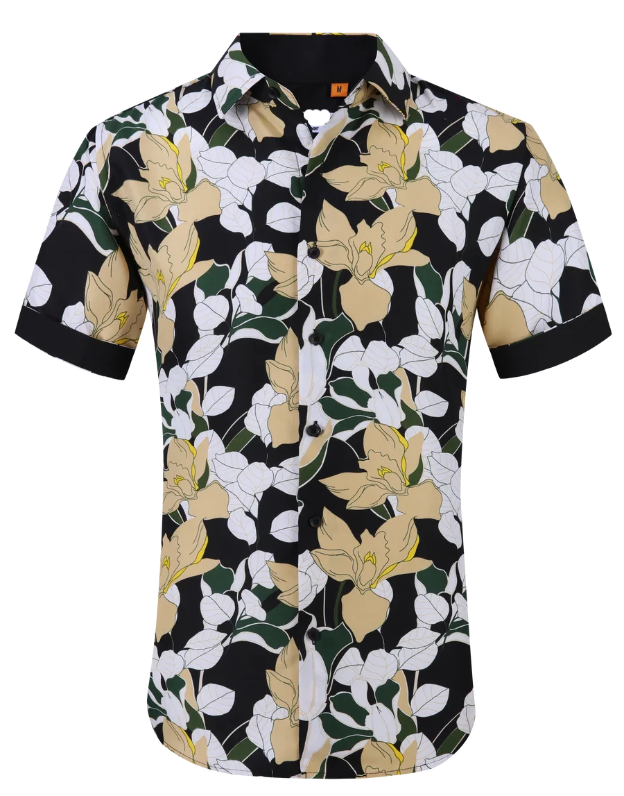Floral Printed Short Sleeve Shirt / Green