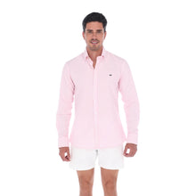 Load image into Gallery viewer, Camisa Casual De Caballero de Lineas Color Blanco y Rosa  | C-2275
