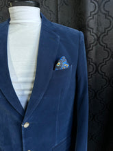 Load image into Gallery viewer, French Blue Velvet Blazer with Gold Buttons  | J134 French Blue
