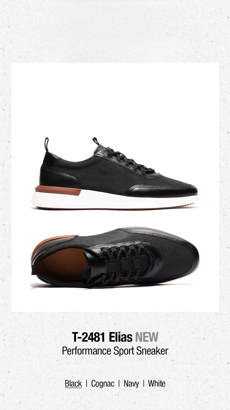 Black Performance Sport Trainer Sneaker | T-2481 Elias Black