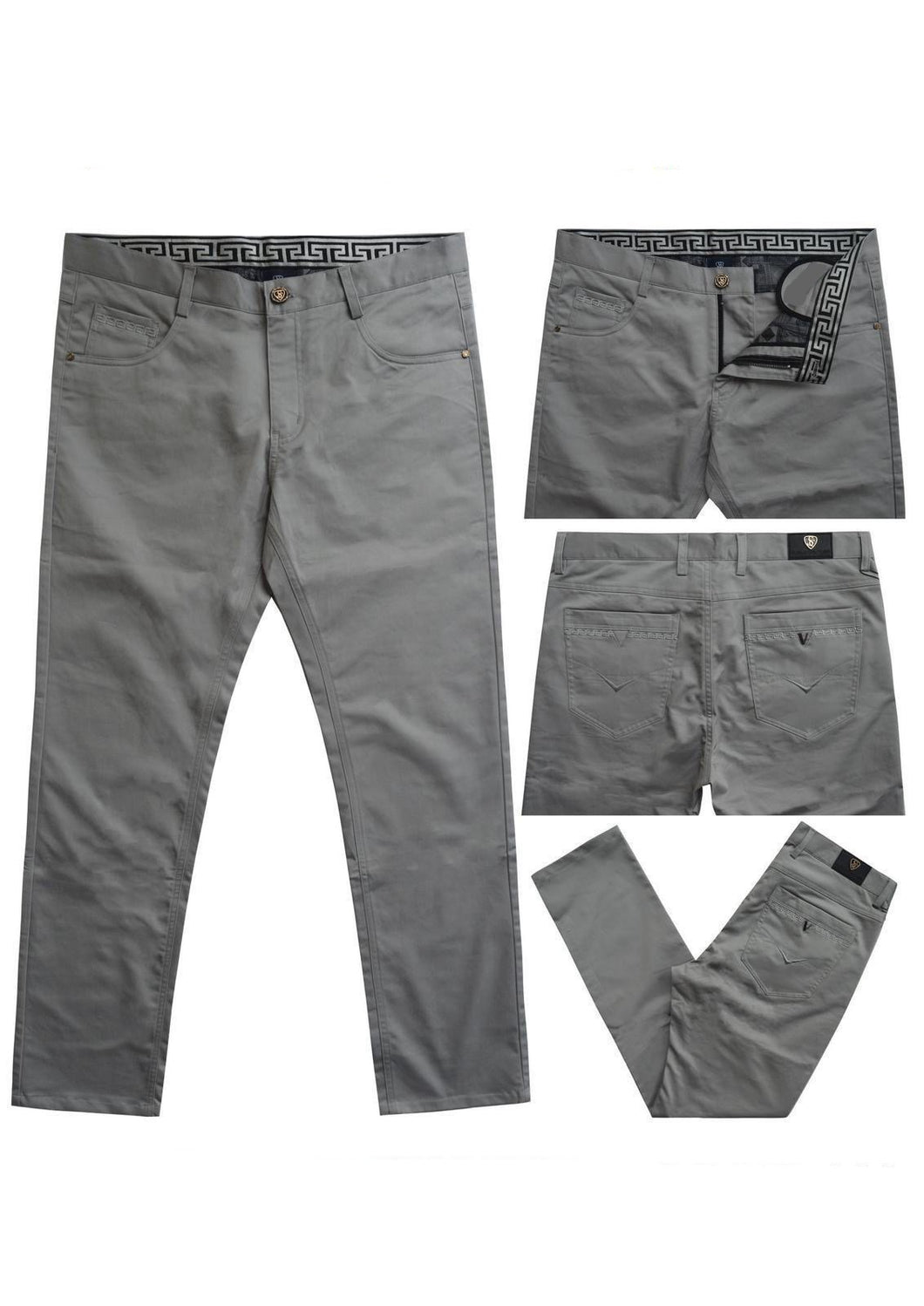 Silver Plaid Stretch Pants | FP-320-Silver