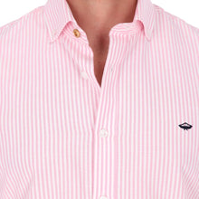 Load image into Gallery viewer, Camisa Casual De Caballero de Lineas Color Blanco y Rosa  | C-2275
