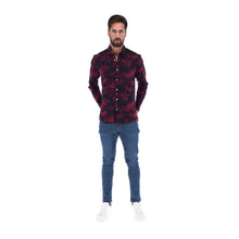 Load image into Gallery viewer, Porto Blanco Men&#39;s Abstract Long Sleeve Button Down Shirt Red &amp; Black | C-1984
