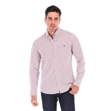 Load image into Gallery viewer, Camisa Porto Blanco Casual Para Caballero Manga Larga Rayas Color Tinto | C-2117
