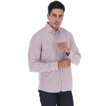 Load image into Gallery viewer, Camisa Porto Blanco Casual Para Caballero Manga Larga Rayas Color Tinto | C-2117
