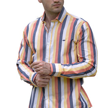 Load image into Gallery viewer, Camisa Porto Blanco Casual Manga Larga A Rayas Multicolor Cómoda | C-2374
