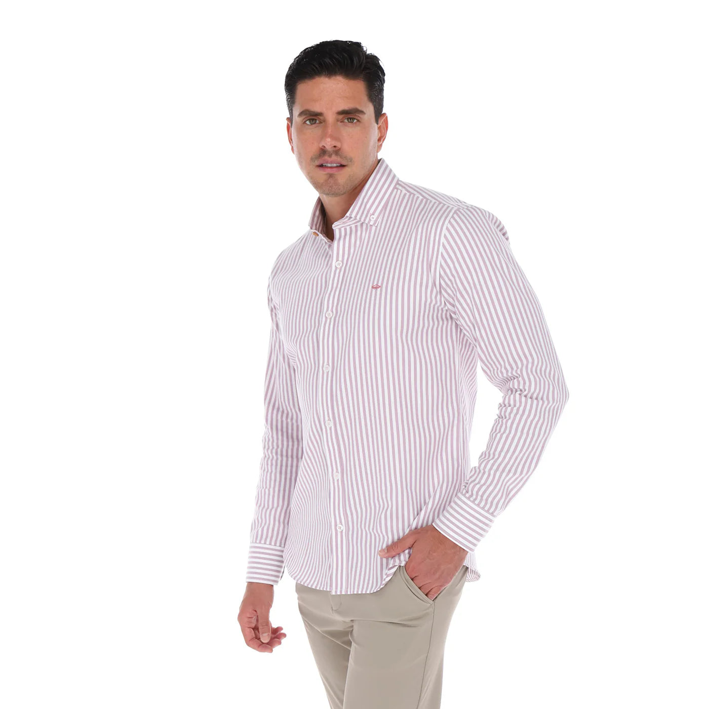 Camisa Casual de Lineas Verticales Porto Blanco C-2409