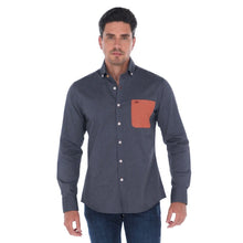 Load image into Gallery viewer, Camisa Porto Blanco Casual Manga Larga Color Azul | E-2283
