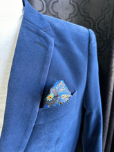 Load image into Gallery viewer, French Blue Velvet Blazer with Gold Buttons  | J134 French Blue
