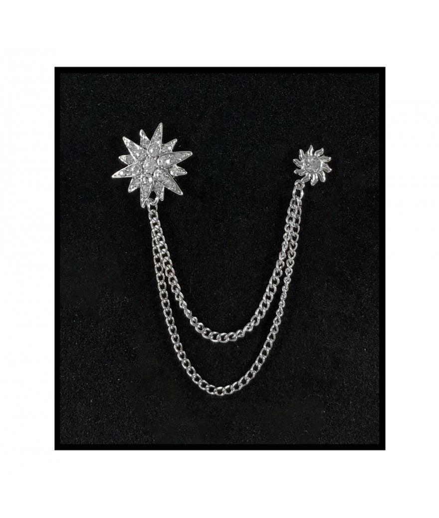 Silver Chain Brooch Lapel Pin | CBL-7
