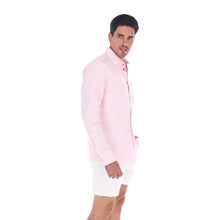 Load image into Gallery viewer, Camisa Casual De Caballero de Lineas Color Blanco y Rosa  | C-2275
