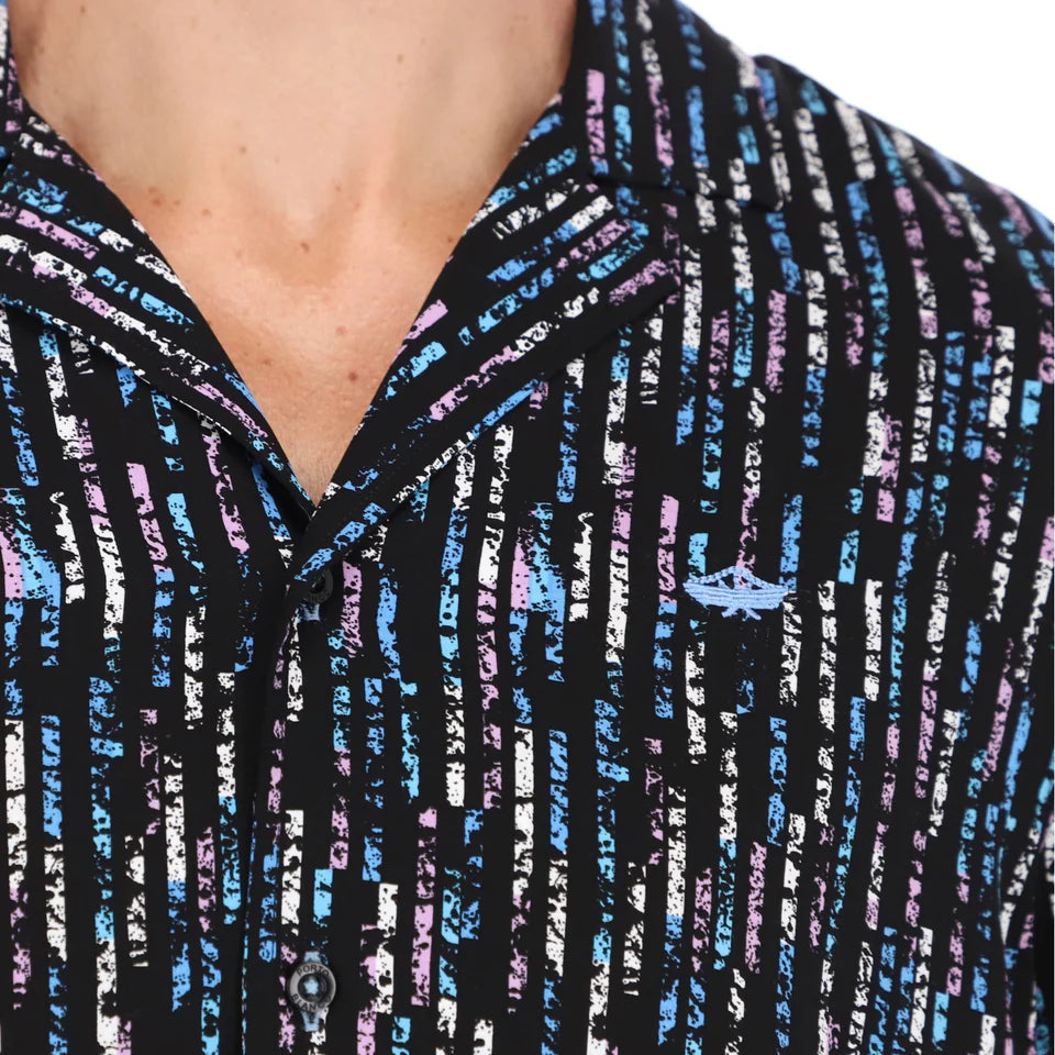 Camisa De Vestir Para Hombre Estampada Manga Corta | Porto Blanco CR-2037