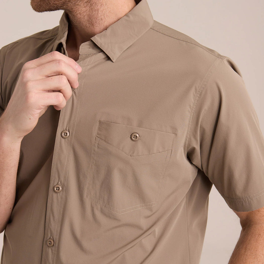 Camisa Porto Blanco Explorer Manga Corta Hombre Alto Rendimiento | Verde Militar CE-2553
