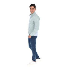 Load image into Gallery viewer, Men&#39;s Long Sleeve Special Edition Button Down Shirt Green &amp; Blue | Porto Blanco E-2017
