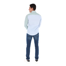 Load image into Gallery viewer, Men&#39;s Long Sleeve Special Edition Button Down Shirt Green &amp; Blue | Porto Blanco E-2017
