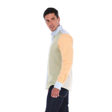 Load image into Gallery viewer, Camisa de Vestir Caballero Bloques Colores Pastel | Porto Blanco E-2146
