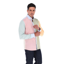 Load image into Gallery viewer, Camisa de Vestir Caballero Bloques Colores Pastel | Porto Blanco E-2146
