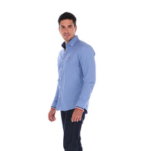 Load image into Gallery viewer, Camisa de Vestir Caballero Azul con Detalles en Cierre | Porto Blanco E-2154
