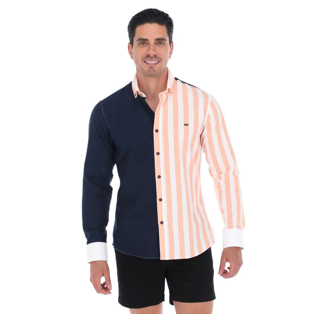 Camisa Porto Blanco Casual Para Caballero Estilo Combinado | E-2272