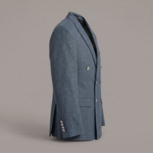 Load image into Gallery viewer, Blazer Cruzado Azul Textura Slub (20351)
