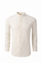 Load image into Gallery viewer, Mandarin Collar Solid Shirt / Cream (MC801-5)
