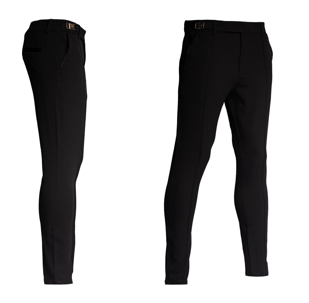 Black Dress Pants with Brooch Slim Fit | Model: 195 Black