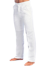 Load image into Gallery viewer, Mojito Men&#39;s Casual Flat Front Dress Pants 100% Natural Linen | M-4862-White
