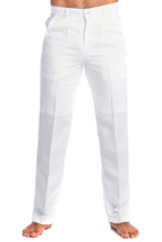 Load image into Gallery viewer, Mojito Men&#39;s Casual Flat Front Dress Pants 100% Natural Linen | M-4862-White
