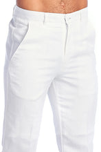 Load image into Gallery viewer, Mojito Men&#39;s Casual Flat Front Dress Pants 100% Natural Linen | M-4862-White
