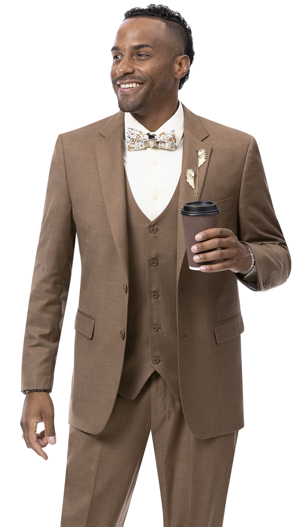Brown Slim Fit Suit | M18022 - Brown