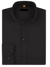 Load image into Gallery viewer, Mandarin Collar Solid Shirt / Black
