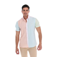 Load image into Gallery viewer, Camisa Porto Blanco Casual con Bloques de Color Pastel Manga Corta | MCE-2204
