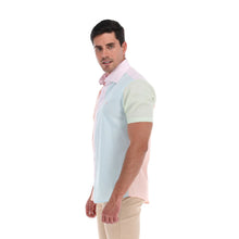 Load image into Gallery viewer, Camisa Porto Blanco Casual con Bloques de Color Pastel Manga Corta | MCE-2204
