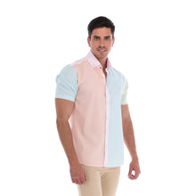 Load image into Gallery viewer, Camisa Porto Blanco Casual con Bloques de Color Pastel Manga Corta | MCE-2204
