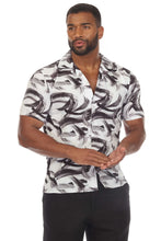 Load image into Gallery viewer, Mojito Men&#39;s Stylish Novelty Print Poly Stretch Party Shirt Short Sleeve | MS-8809-White-Gray
