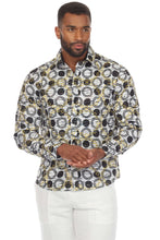 Load image into Gallery viewer, Mojito Men's Stylish Novelty Print Poly Stretch Party Shirt Long Sleeve | MS-8813-Polka-Dot
