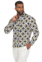Load image into Gallery viewer, Mojito Men's Stylish Novelty Print Poly Stretch Party Shirt Long Sleeve | MS-8813-Polka-Dot
