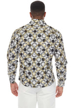 Load image into Gallery viewer, Mojito Men's Stylish Novelty Print Poly Stretch Party Shirt Long Sleeve | MS-8813-Polka-Dot
