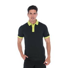 Load image into Gallery viewer, Polo Porto Blanco para Caballero color Negro Liso Con Detalles Verde | PL-2333
