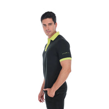 Load image into Gallery viewer, Polo Porto Blanco para Caballero color Negro Liso Con Detalles Verde | PL-2333
