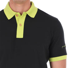 Load image into Gallery viewer, Polo Porto Blanco para Caballero color Negro Liso Con Detalles Verde | PL-2333
