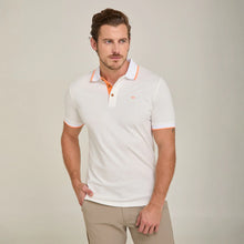 Load image into Gallery viewer, Polo Porto Blanco para caballero color blanco y naranja | PL-2541
